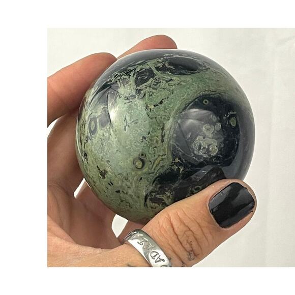 Kambaba Jasper Natural Stone Crystal Quartz Ball 372g Healing Sphere 63mm - Picture 13 of 14